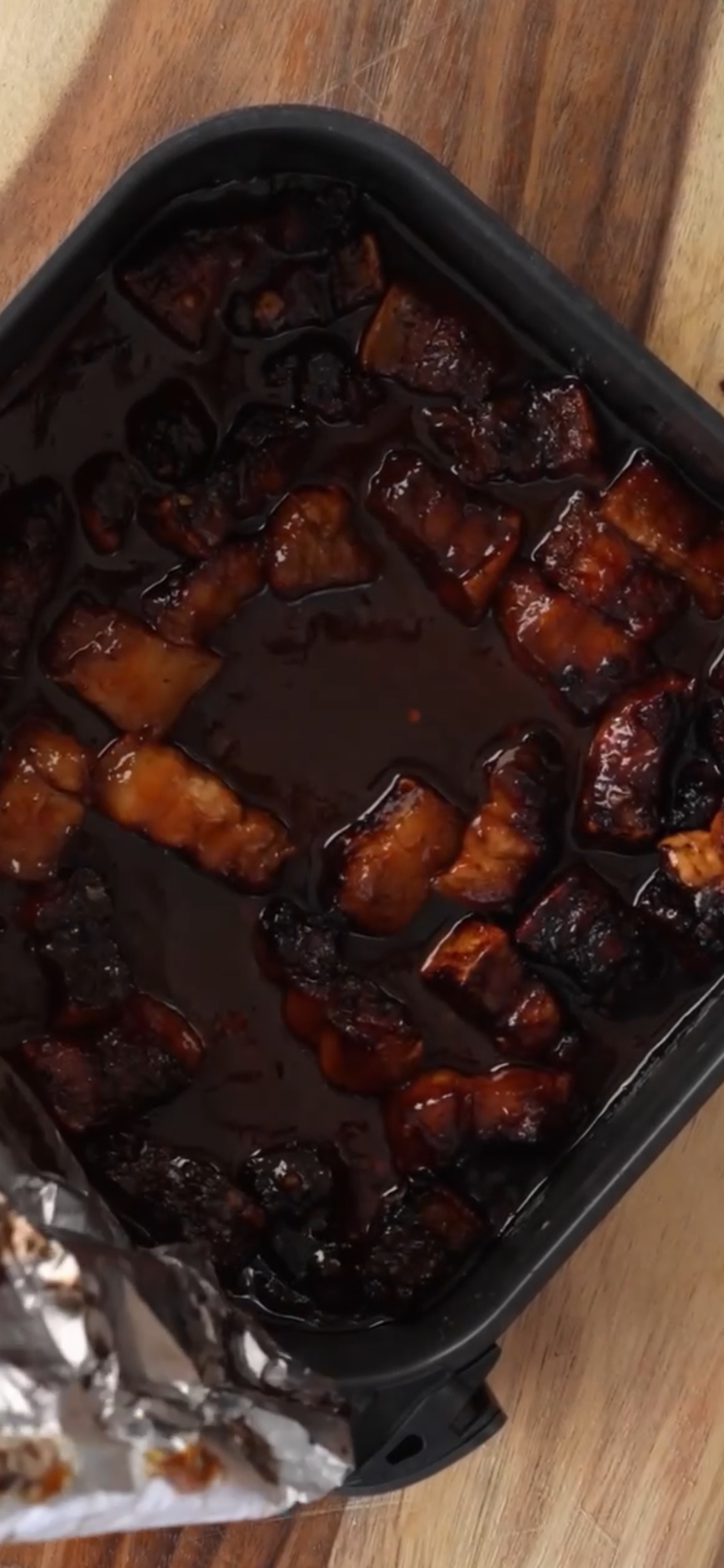 Schweinebauch Burnt Ends aus dem Airfryer